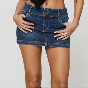 Faya low rise denim mini skirt